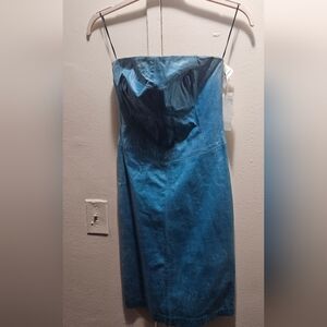 Shoshanna Teal Strapless Dress